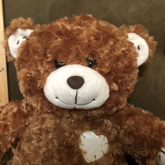 Build-A-Bear  Champ Brown Patch Work - Stitched Teddy Bear Plush BABW Gift - Picture 9 of 10